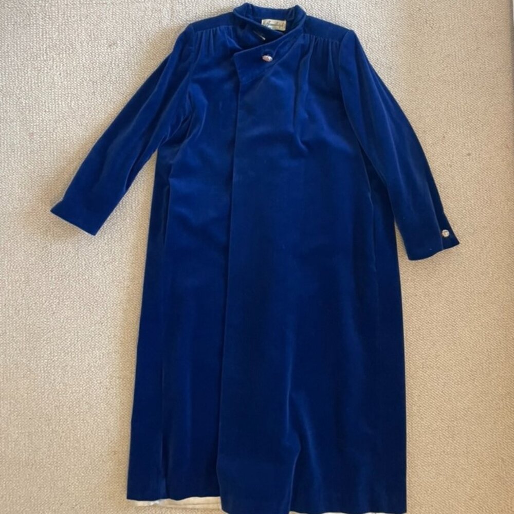 Vintage royal blue velvet B. Altman opera coat M